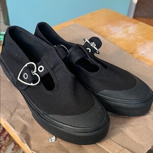 Vans Black Sneakers with Heart Detail